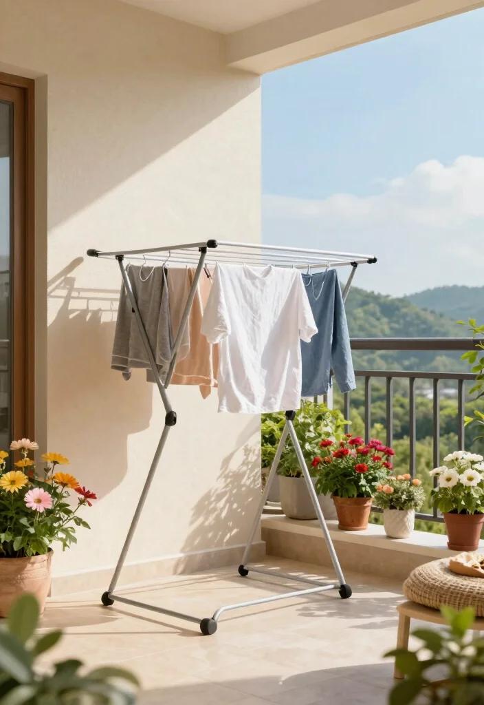15 Balcony Cloth Drying Ideas That Don't Block Your View - 3. Wall-Mounted Drying Racks 1