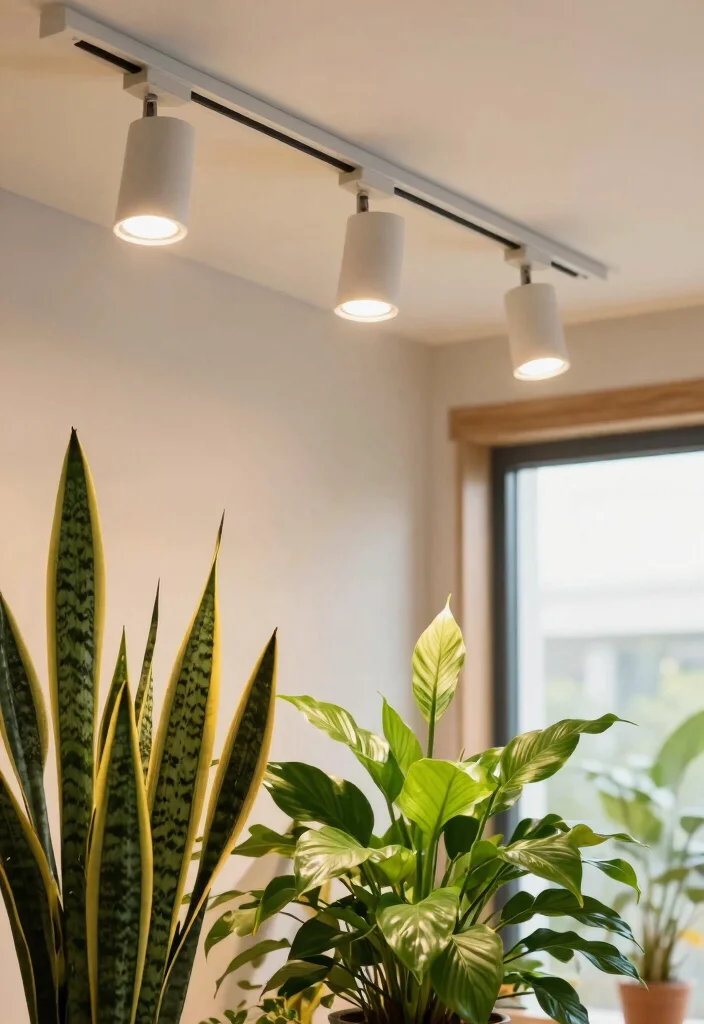 15 Ceiling Track Light Ideas That Work Without Rewiring - 1. Adjustable Ceiling Lights for Optimal Plant Growth 1