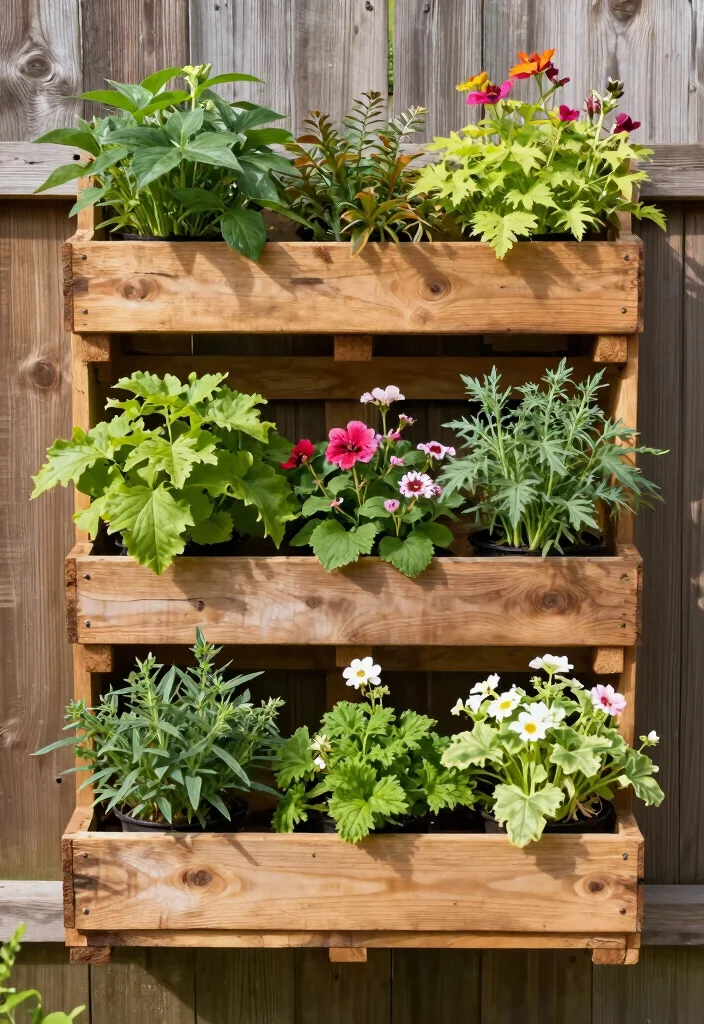 15 Cheap Planter Ideas That Actually Look Expensive - 11. Pallet Vertical Planter 1