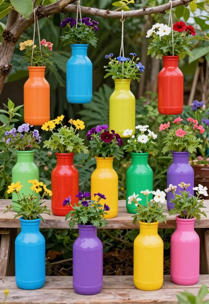 15 Cheap Planter Ideas That Actually Look Expensive - 8. Plastic Bottle Planters 1