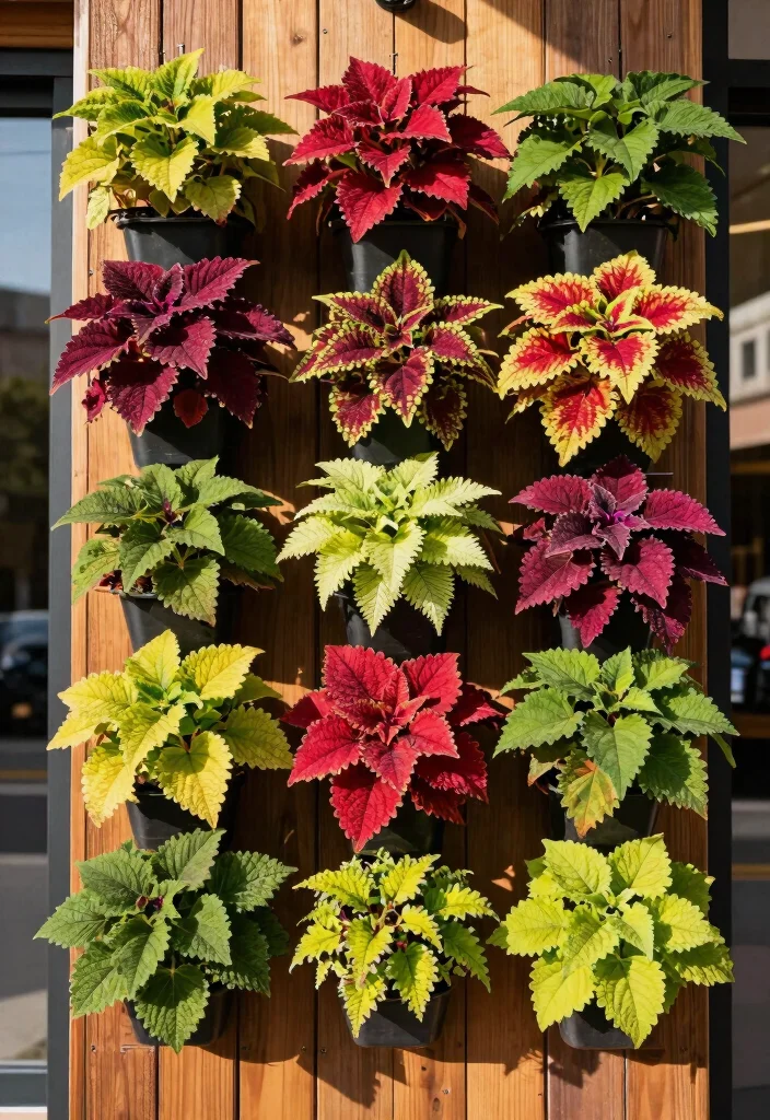 15 Coleus Planter Ideas That Thrive in Full Sun and Shade - 2. Vertical Gardens 1