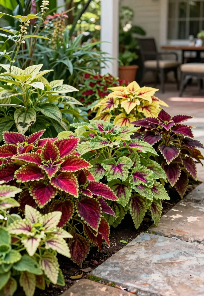 15 Coleus Planter Ideas That Thrive in Full Sun and Shade - 3. Colorful Foliage Borders 1