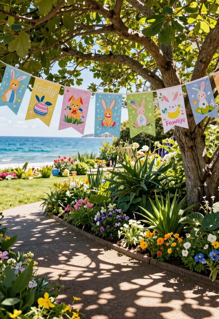 15 Easter Decorations Outdoor Ideas That Survive Spring Rain - 15. DIY Easter Banners 1