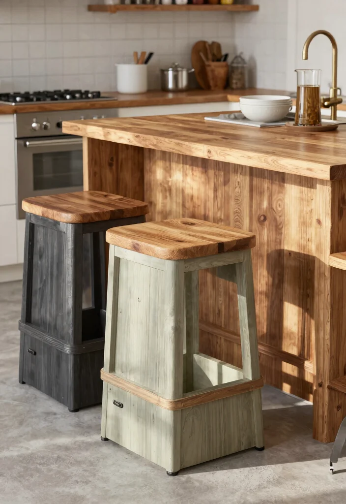 15 Farmhouse Bar Stools That Fit Under Standard Counters - 14. Multi-Functional Bar Stools 1