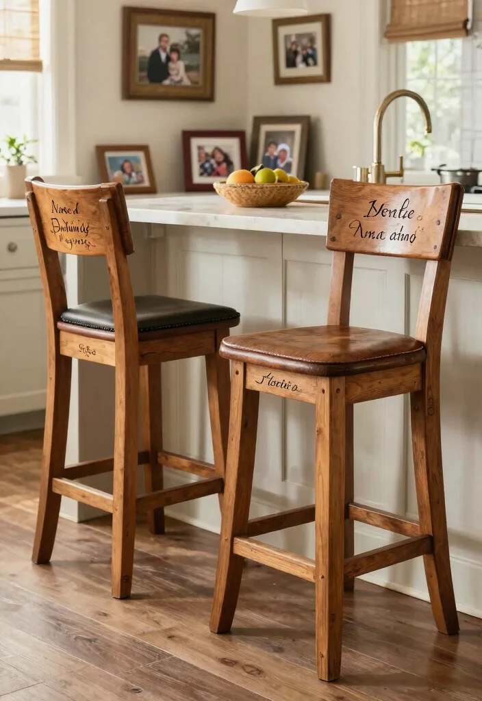 15 Farmhouse Bar Stools That Fit Under Standard Counters - 15. Customized Bar Stools for a Personal Touch 1