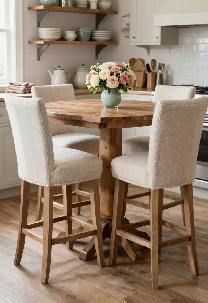 15 Farmhouse Bar Stools That Fit Under Standard Counters - 4. Farmhouse Style Furniture with Upholstered Seats 1