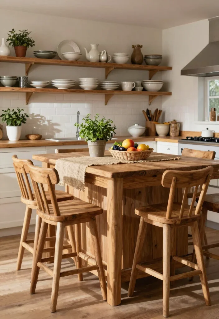 15 Farmhouse Bar Stools That Fit Under Standard Counters - 8. Natural Wood Bar Stools for a Classic Feel 1