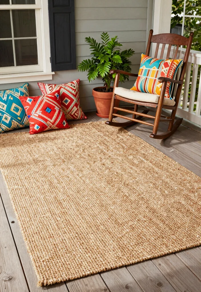 15 Front Porch Rug Ideas That Don't Slide or Fade - 1. Jute Rugs: Natural Elegance 1
