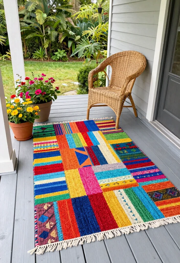 15 Front Porch Rug Ideas That Don't Slide or Fade - 2. Recycled Plastic Rugs: Sustainable Style 1