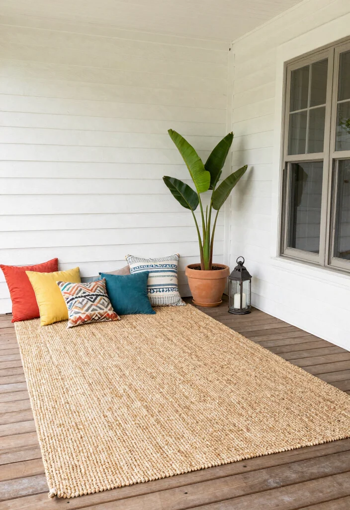 15 Front Porch Rug Ideas That Don't Slide or Fade - 6. Sisal Rugs: Natural and Durable 1