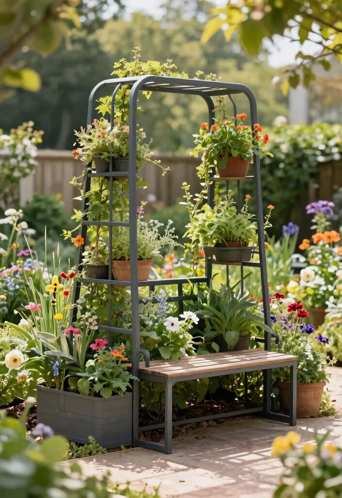 15 Metal Trellis Ideas That Don't Rust or Need Annual Painting - 15. Multi-Functional Trellis Systems 1