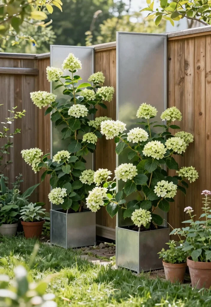 15 Metal Trellis Ideas That Don't Rust or Need Annual Painting - 3. Minimalist Metal Panels 1