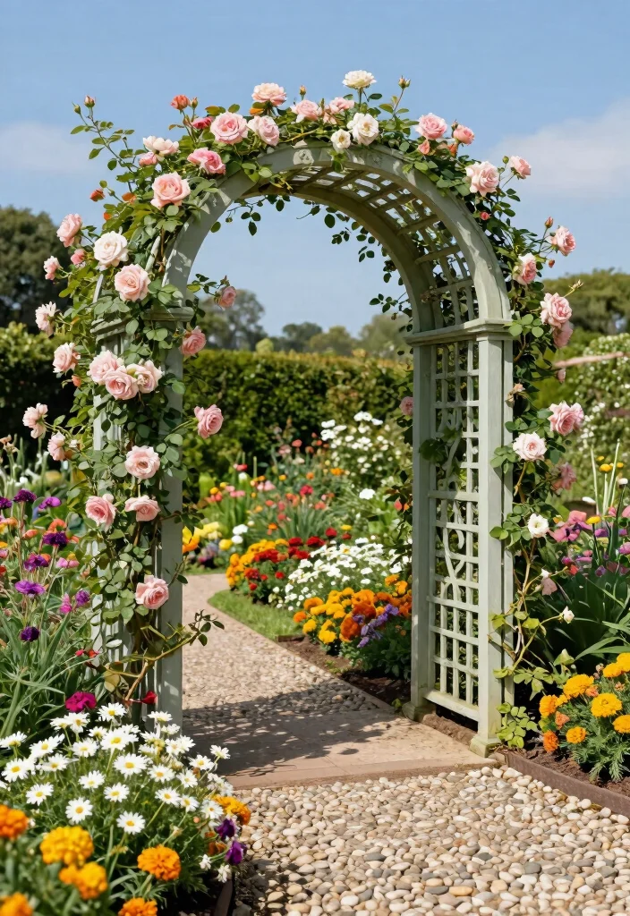 15 Metal Trellis Ideas That Don't Rust or Need Annual Painting - 6. Decorative Arched Trellis 1