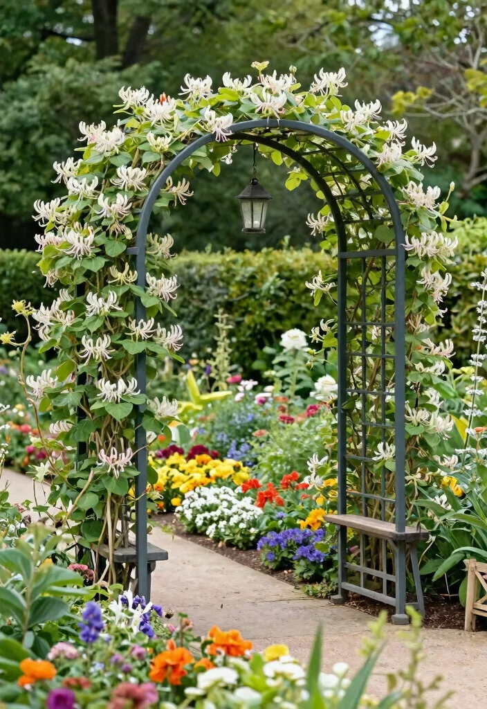 15 Metal Trellis Ideas That Don't Rust or Need Annual Painting - 8. Arched Metal Arbor 1