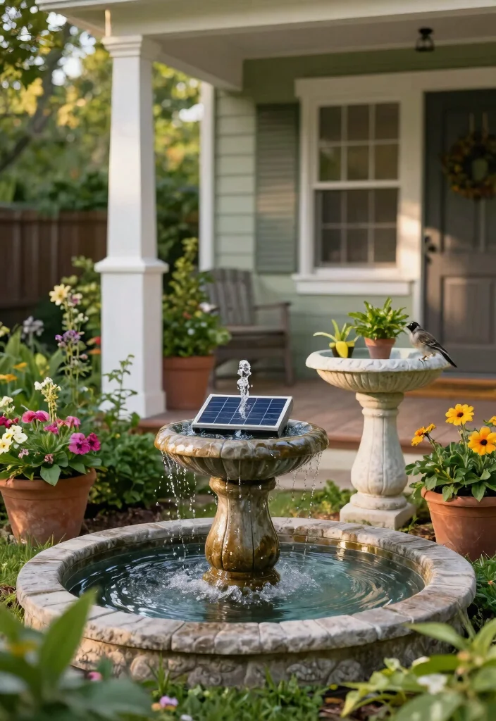 15 Modern Front Porch Decor Ideas That Boost Curb Appeal - 11. Incorporating Water Features 1