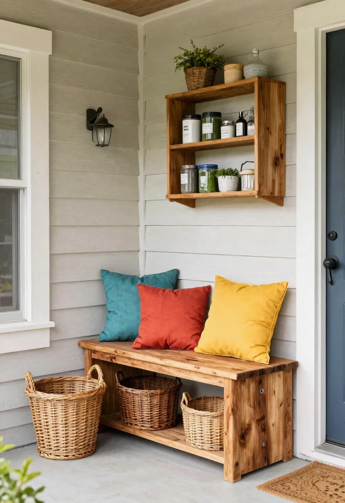 15 Modern Front Porch Decor Ideas That Boost Curb Appeal - 13. Functional Storage Solutions 1