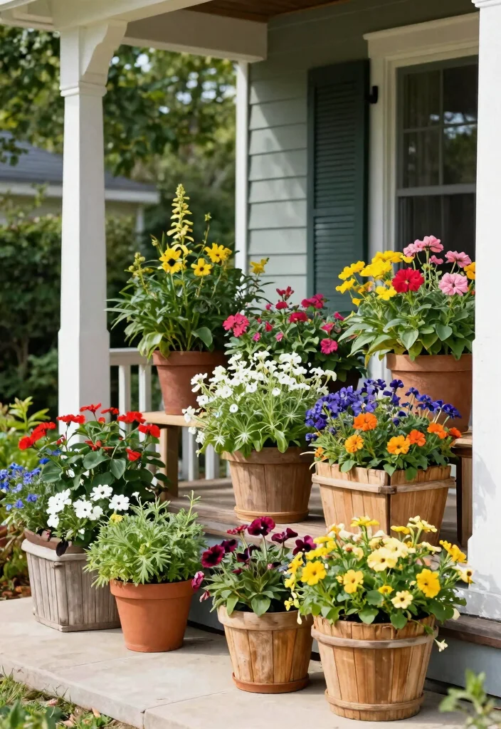 15 Modern Front Porch Decor Ideas That Boost Curb Appeal - 15. Seasonal Planter Updates 1