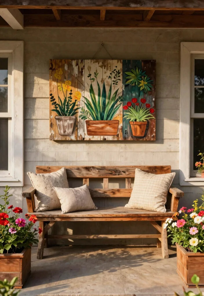 15 Modern Front Porch Decor Ideas That Boost Curb Appeal - 2. Repurposed Wood Accents 1