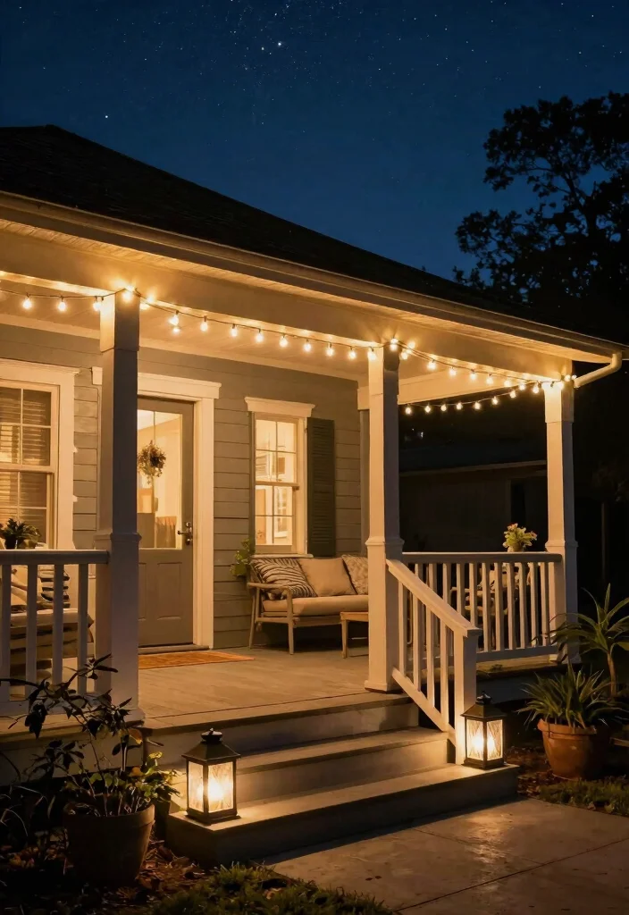 15 Modern Front Porch Decor Ideas That Boost Curb Appeal - 6. Sustainability with LED Lighting 1