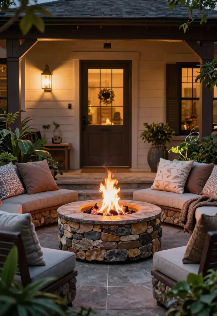 15 Modern Front Porch Decor Ideas That Boost Curb Appeal - 9. Cozy Fire Pit Area 1