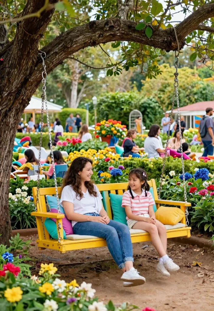 15 Outdoor Bench Design Ideas That Seat More Than Two People - 7. Swing Benches for a Touch of Fun 1