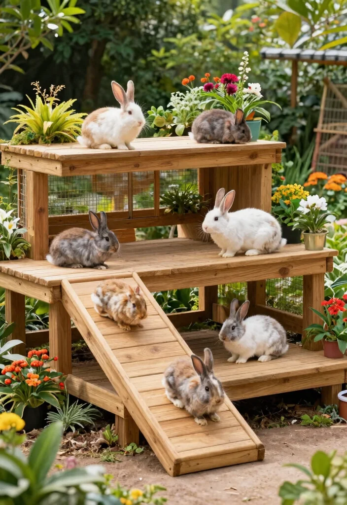 15 Outdoor Bunny Habitat Ideas That Keep Rabbits Safe From Predators - 7. Elevated Platforms 1
