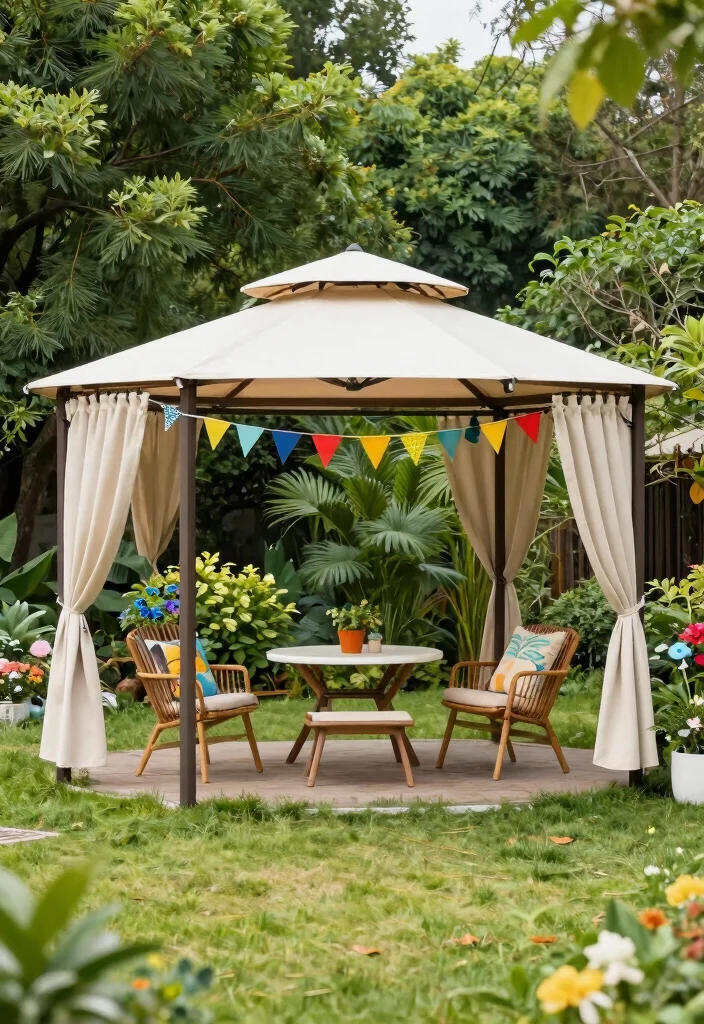15 Outdoor Gazebo Design Ideas That Stay Standing Through Wind - 10. Multi-Purpose Gazebo for Flexible Use 1