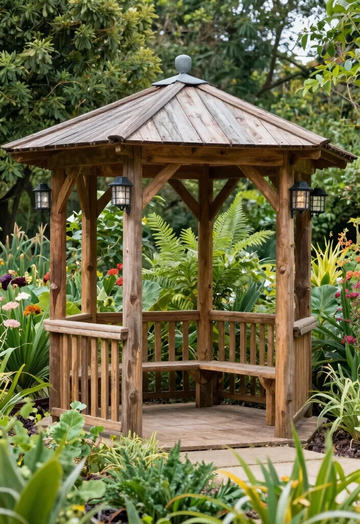 15 Outdoor Gazebo Design Ideas That Stay Standing Through Wind - 14. Eco-Friendly Gazebo for Sustainable Living 1