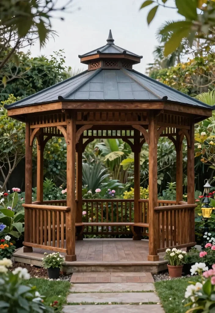 15 Outdoor Gazebo Design Ideas That Stay Standing Through Wind - 15. Custom-Built Gazebo for Personalization 1