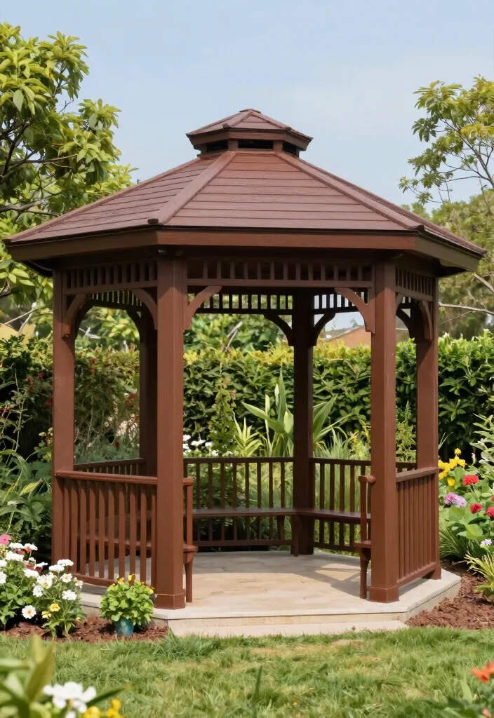 15 Outdoor Gazebo Design Ideas That Stay Standing Through Wind - 4. Composite Material Gazebo for Long-Lasting Durability 1