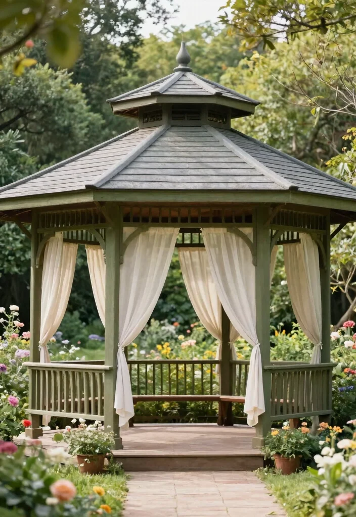 15 Outdoor Gazebo Design Ideas That Stay Standing Through Wind - 7. Pavilion-Style Gazebo for Wind Protection 1