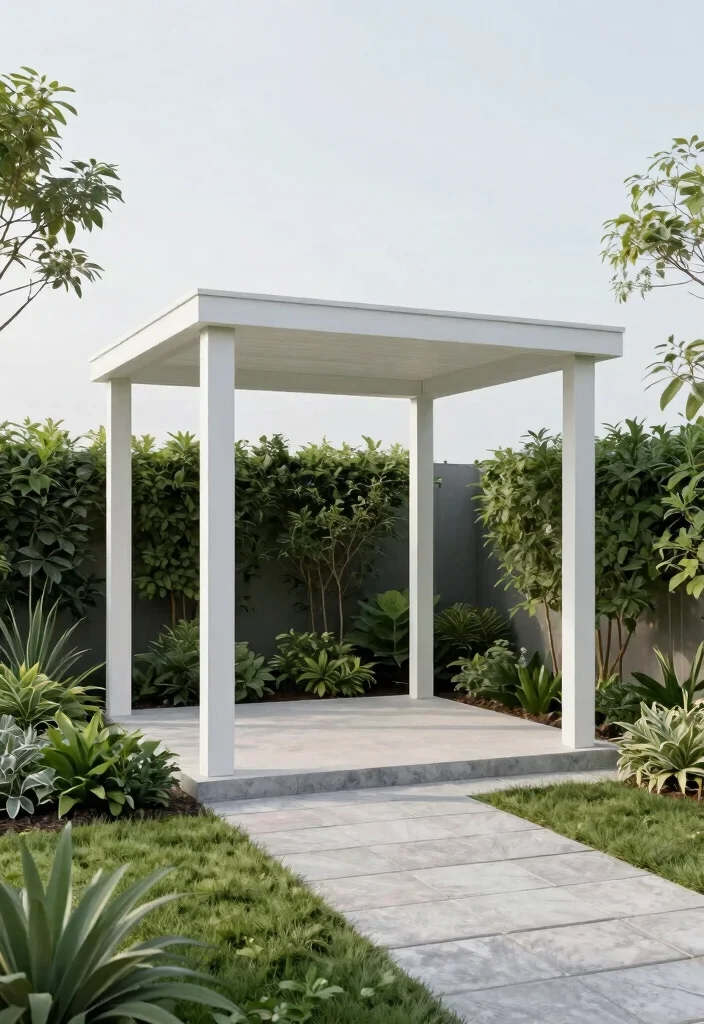 15 Outdoor Gazebo Design Ideas That Stay Standing Through Wind - 9. Minimalist Gazebo for Functionality and Style 1