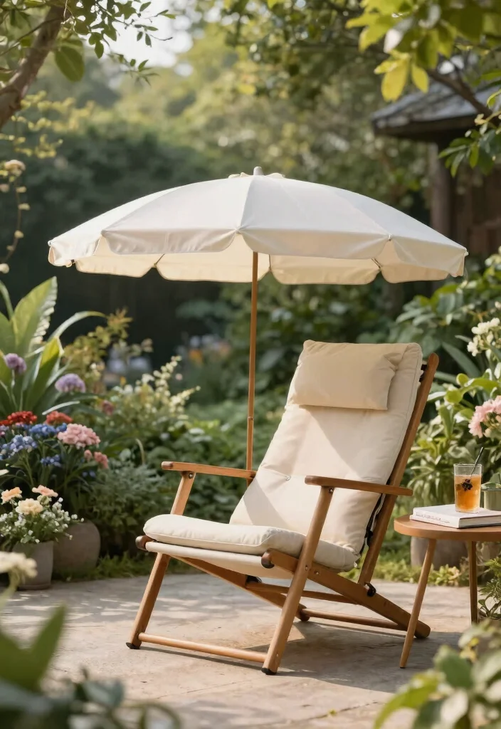 15 Outdoor Patio Chairs That Stay Comfortable in Direct Sun - 12. Classic Lounge Chair with Canopy 1