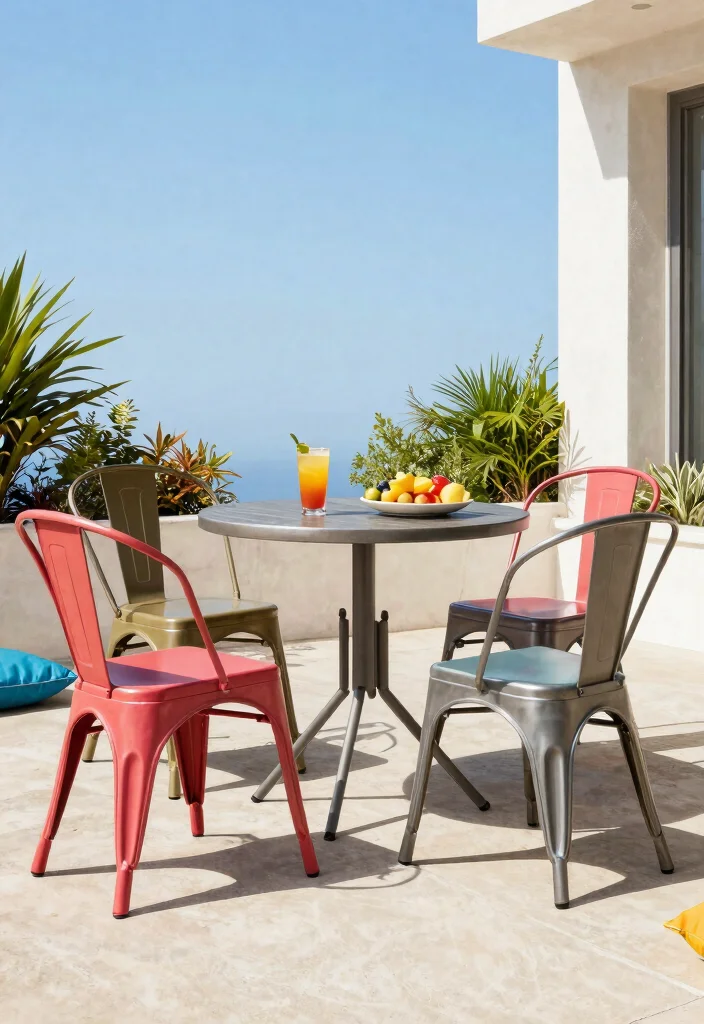 15 Outdoor Patio Chairs That Stay Comfortable in Direct Sun - 2. Sleek Metal Bistro Chair 1