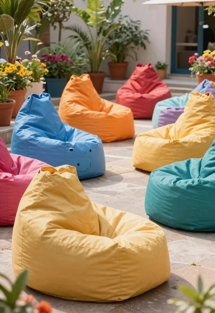 15 Outdoor Patio Chairs That Stay Comfortable in Direct Sun - 9. Fun and Functional Bean Bag Chair 1