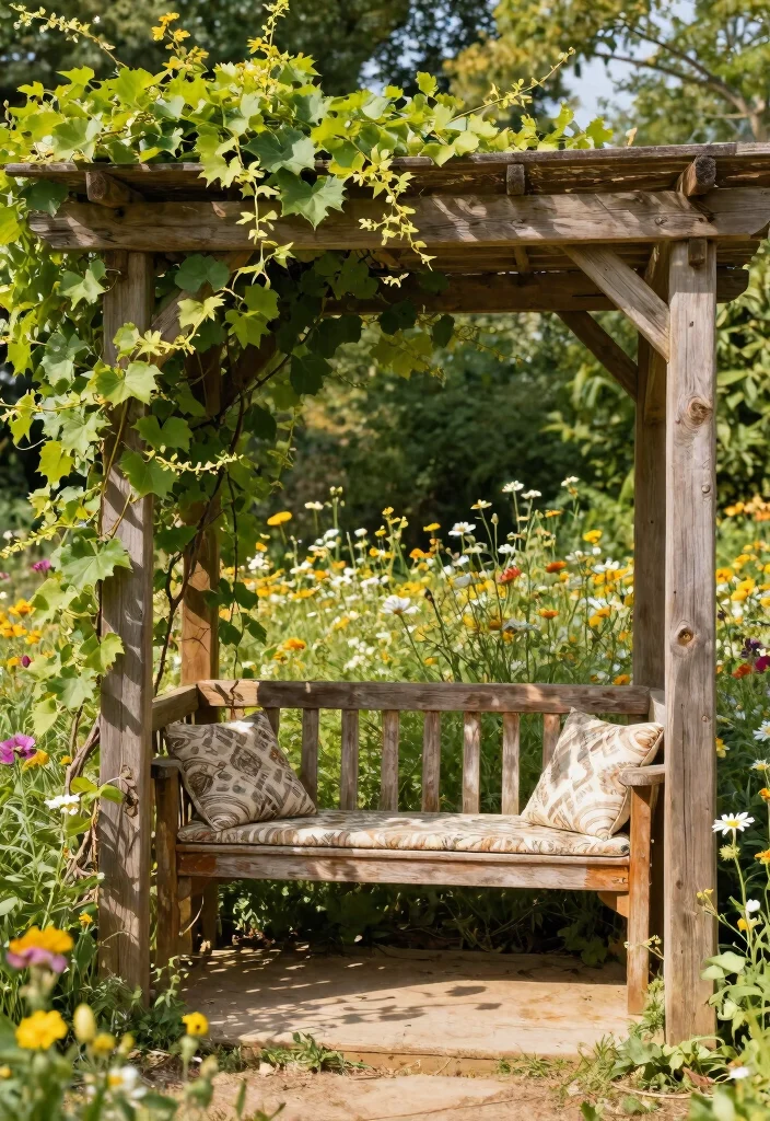 15 Pergola Bois Terrasse Ideas That Stay Standing Through Any Weather - 1. Rustic Charm with Untreated Wood 1