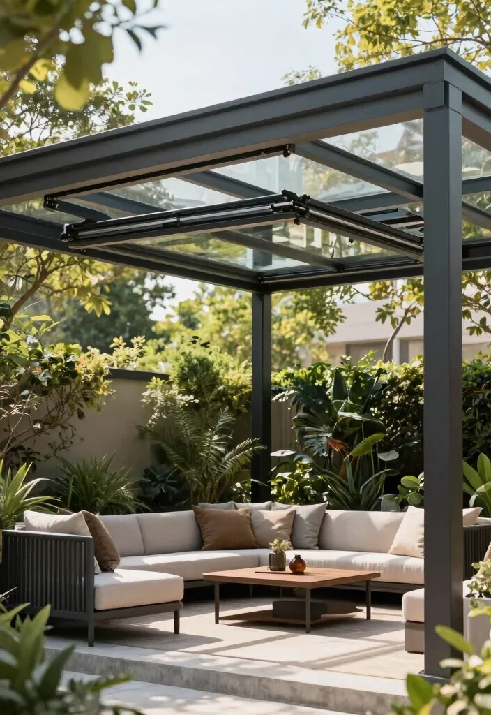 15 Pergola Bois Terrasse Ideas That Stay Standing Through Any Weather - 12. Pergola with Retractable Roof 1
