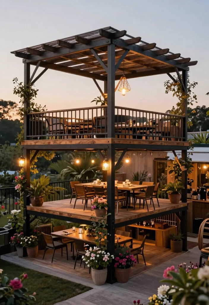 15 Pergola Bois Terrasse Ideas That Stay Standing Through Any Weather - 6. The Multi-Level Pergola 1