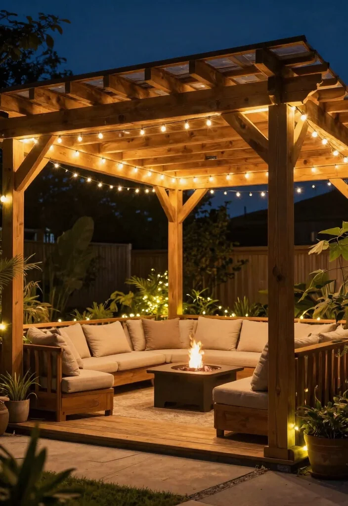 15 Pergola Bois Terrasse Ideas That Stay Standing Through Any Weather - 7. Pergola with Built-in Lighting 1