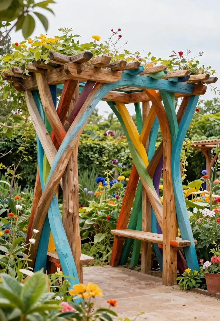 15 Pergola Bois Terrasse Ideas That Stay Standing Through Any Weather - 8. Artistic and Sculptural Designs 1