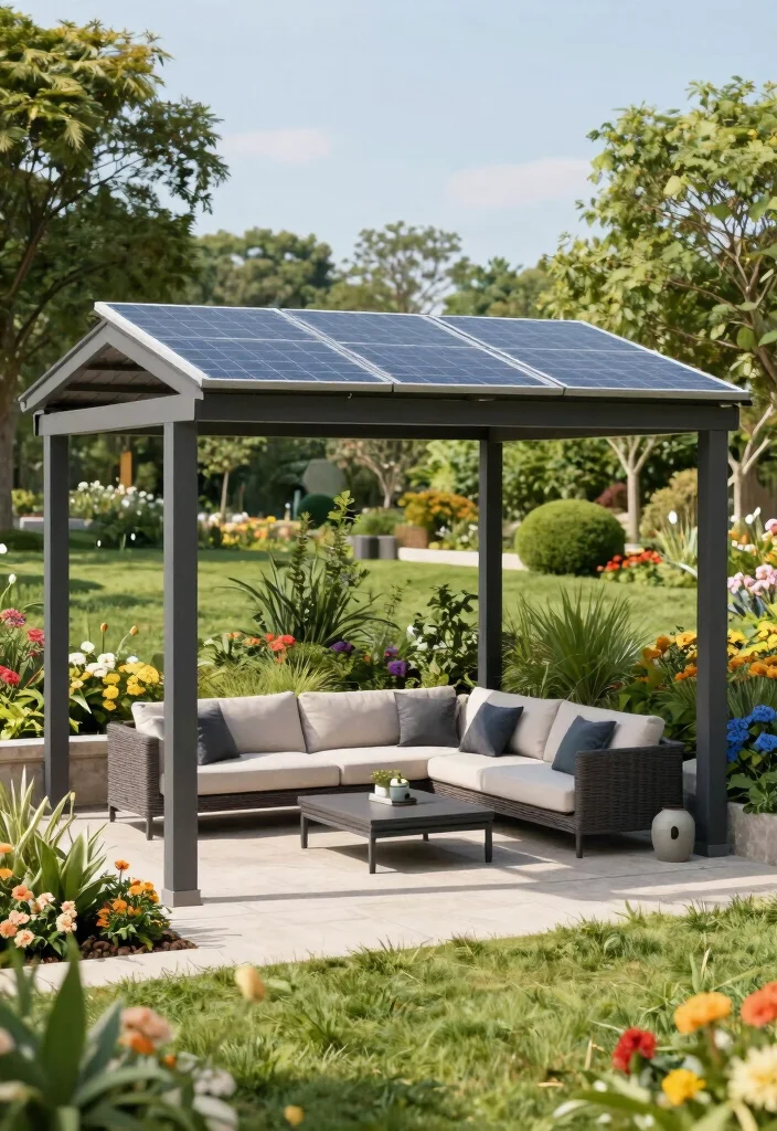 15 Pergola Bois Terrasse Ideas That Stay Standing Through Any Weather - 9. Pergola with Solar Panels 1