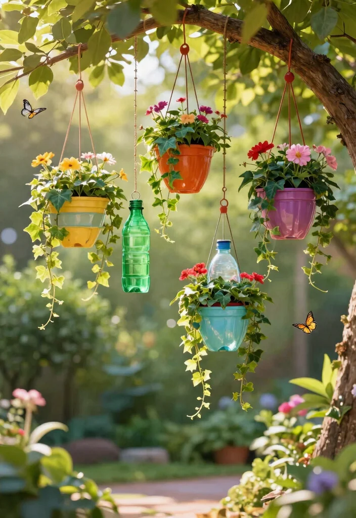 15 Plastic Bottle Planter Ideas That Actually Look Good in Your Garden - 2. Hanging Planters 1
