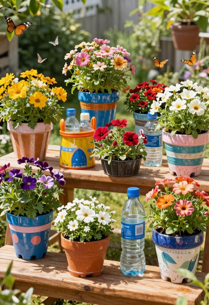 15 Plastic Bottle Planter Ideas That Actually Look Good in Your Garden - 7. Upcycled Flower Pots 1
