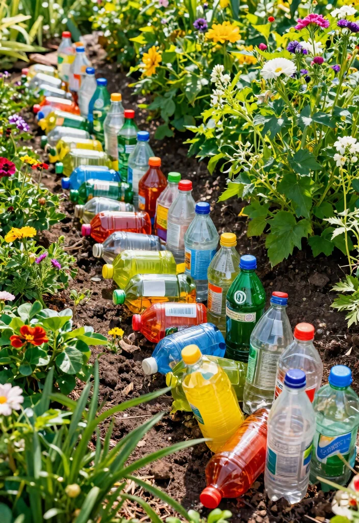 15 Plastic Bottle Planter Ideas That Actually Look Good in Your Garden - 9. Plastic Bottle Garden Edging 1