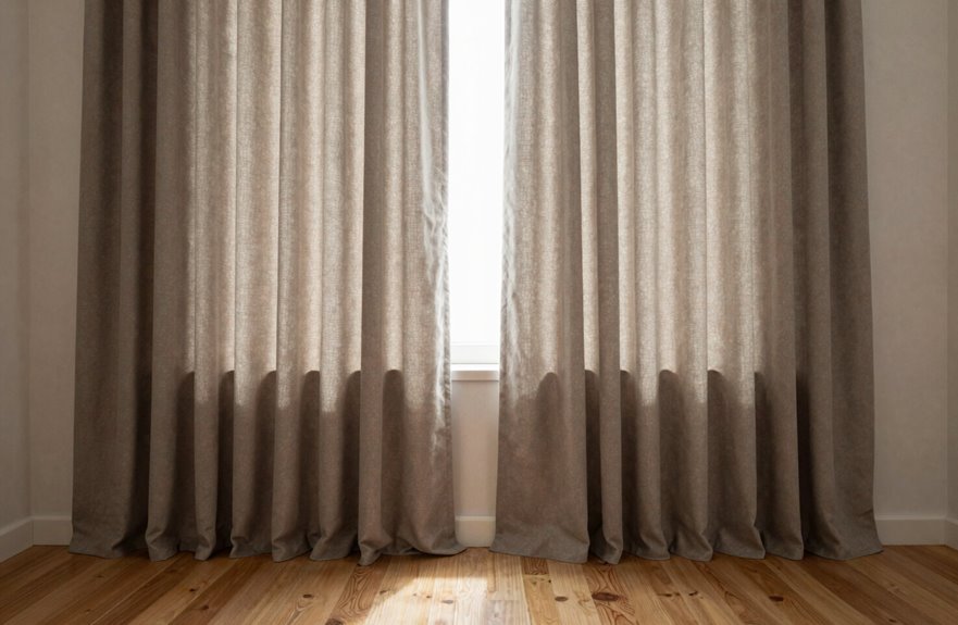 bedroom curtains float or break lengths
