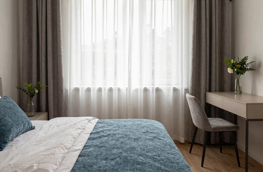 calm palette clutter free guest room