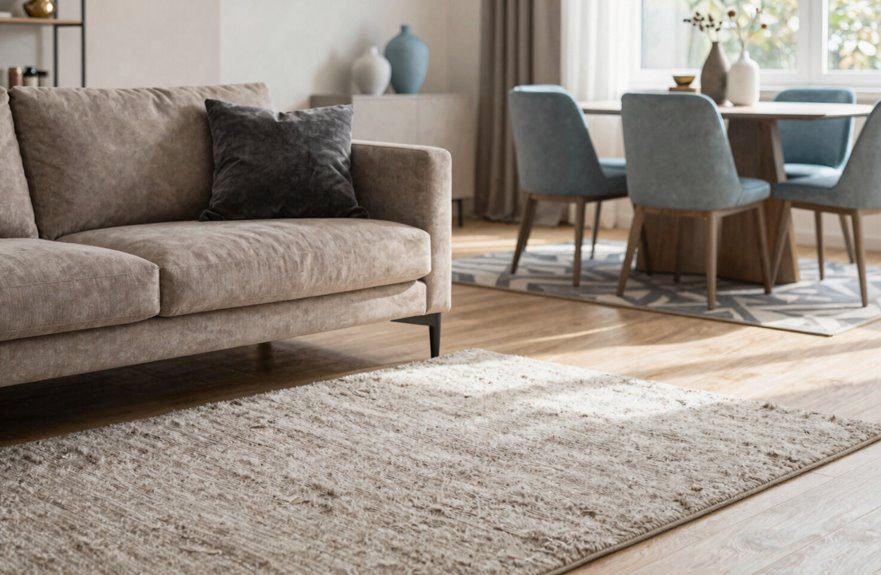 complementary tones unify rug undertones