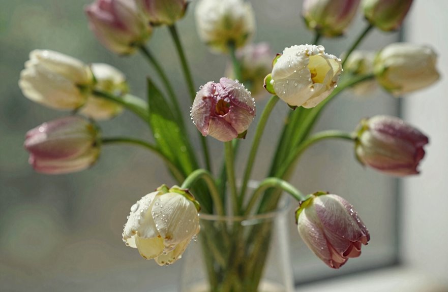 cut flowers shorten without water quickly