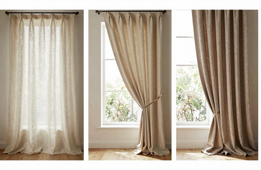 floating kissing or puddling curtains