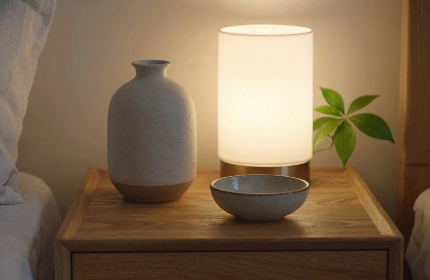 grounding trio on nightstand setup